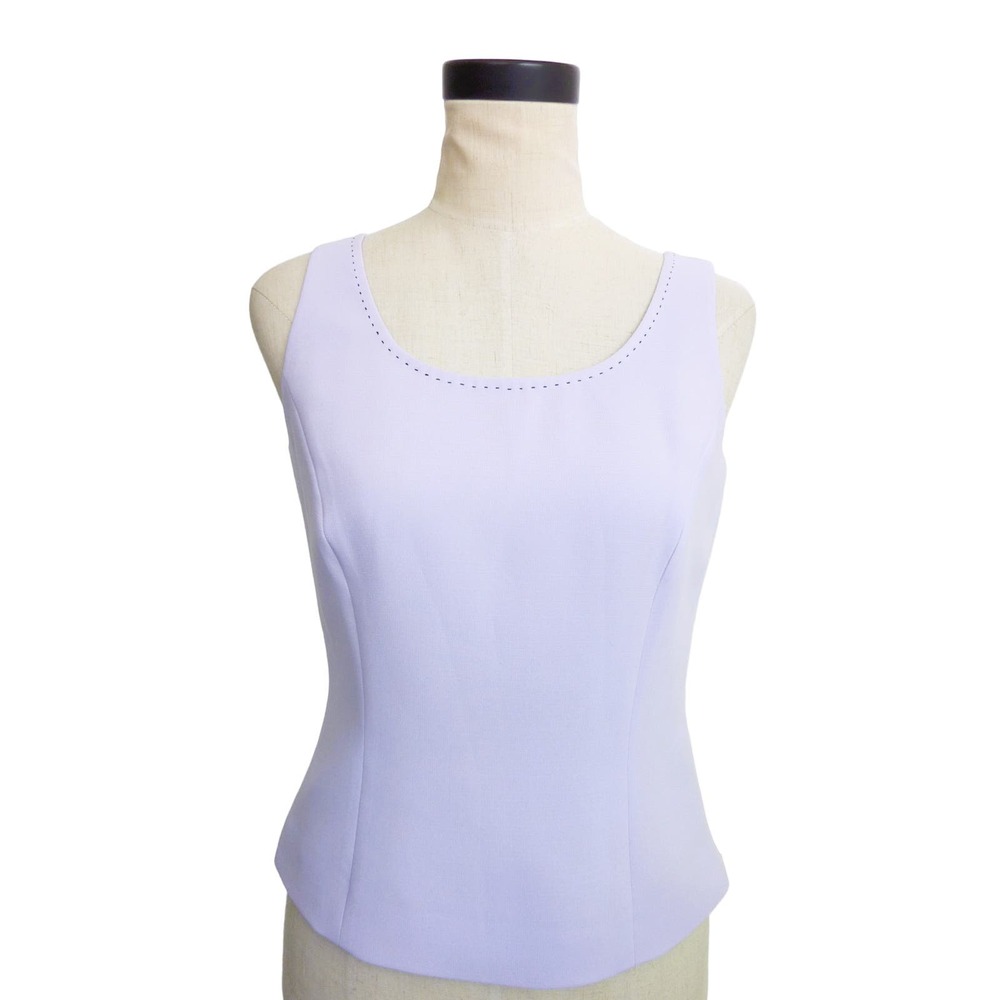 Tahari ASL Light Purple Pastel Blouse Sleeveless Suit Top 4